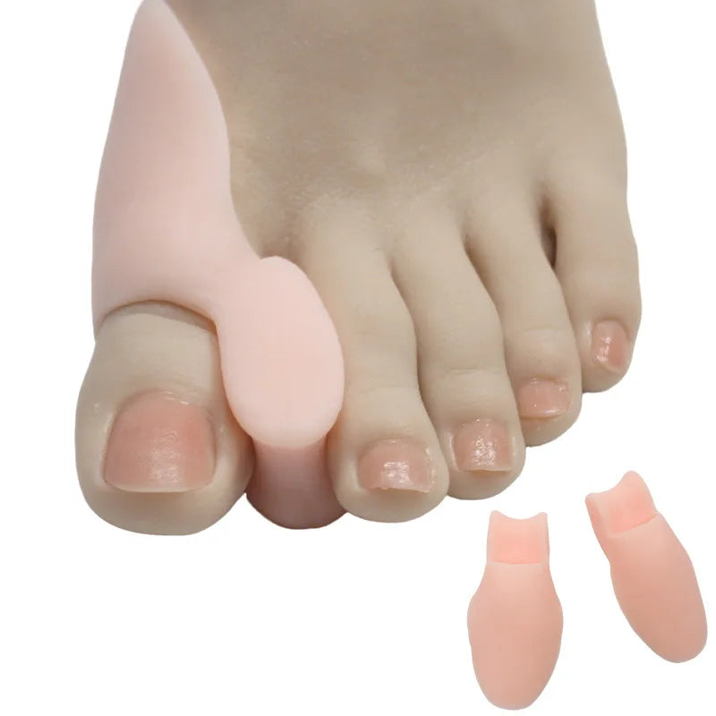 2Pcs=1Pair Silicone Toes Separator Bunion Bone Ectropion Adjuster Toes Outer Appliance Foot Care Tools Hallux Valgus Corrector Zpaxo Pink