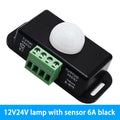 DC 12V 24V 8A Automatic Adjust PIR Motion Sensor Switch IR Infrared Zpaxo black