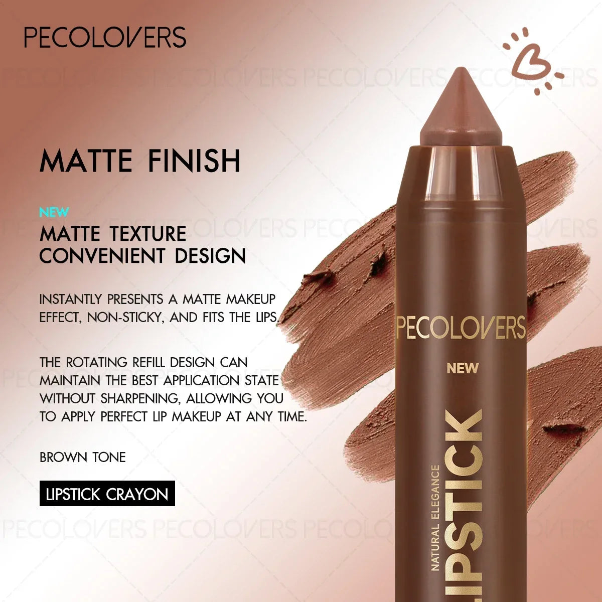 1PC [Matte Nude Lipstick] Lip Liner Stick Lipstick Pen Matte Nude Color Not Easy to Decolorize Waterproof Lasting Skin Color Zpaxo
