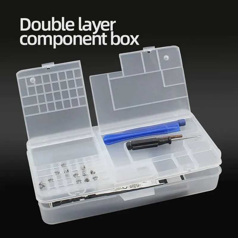 Transparent Plastic Storage Box Multi-grid Tool Organizer Electronic