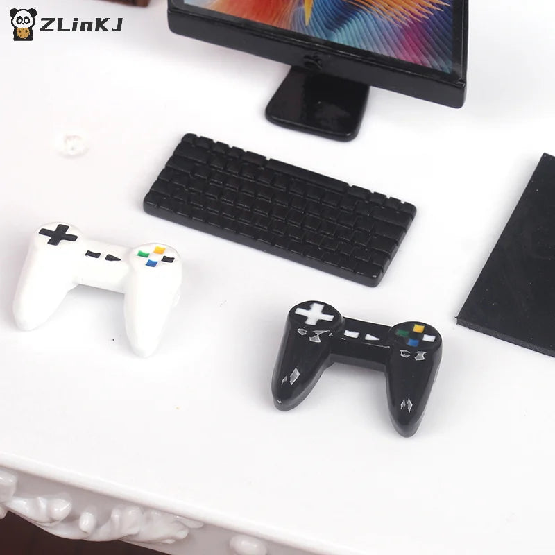 ▶1Pc 1:12 Dollhouse Miniature Simulation Gamepad Game Controller Model Living Scene Decor Toy Doll House Accessories Zpaxo