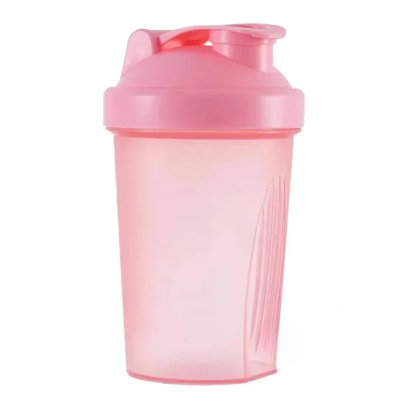 Hot 1-7PCS 400ML Blender Shaker Bottle with Scale Protein Shakes Leakproof for Powder Workout Gym Sport Mixing Cup Water Bottle Zpaxo Pink
