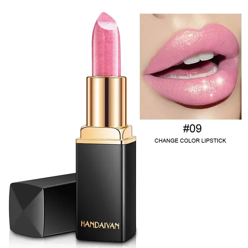 Black Tube Gold Shiny Lipstick Waterproof Long Lasting Moisturizing Zpaxo 09