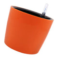Round Self-watering Plant Flower Pot Water Level Indicator Plastic Zpaxo Orange