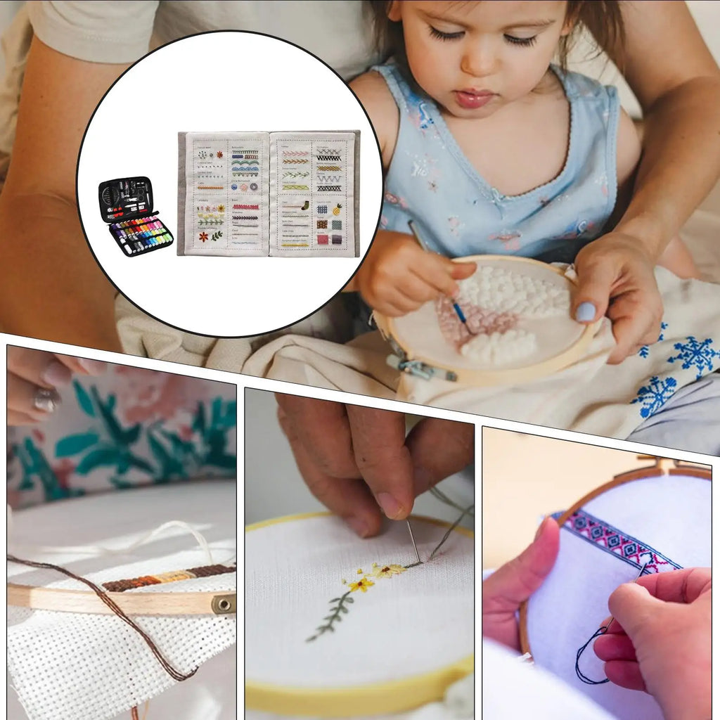 Embroidery Stitches Book Needle Threader Step Guide Visual Learning
