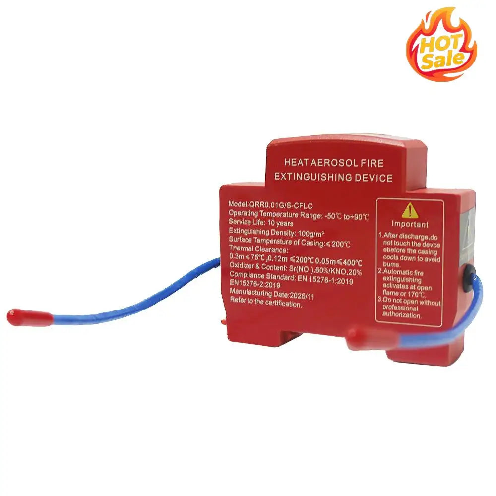 DIN Rail Retardant Device Dual-Line Heat Aerosol Fire Extinguishers Non-Pollution For Distribution Cabinet And Meter Box Zpaxo