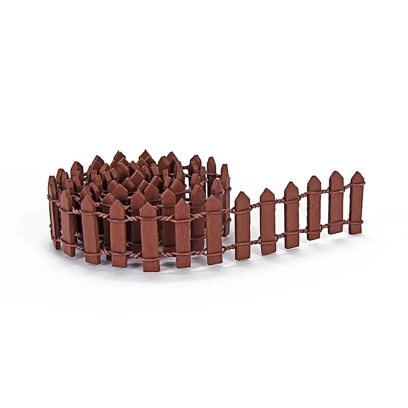 1/2pcs Mini Fence Garden and Bonsai Decoration Fairy Tale Garden Fence Wooden Decoration DIY HandicraftProject Mini Picket Fence Zpaxo 1pc