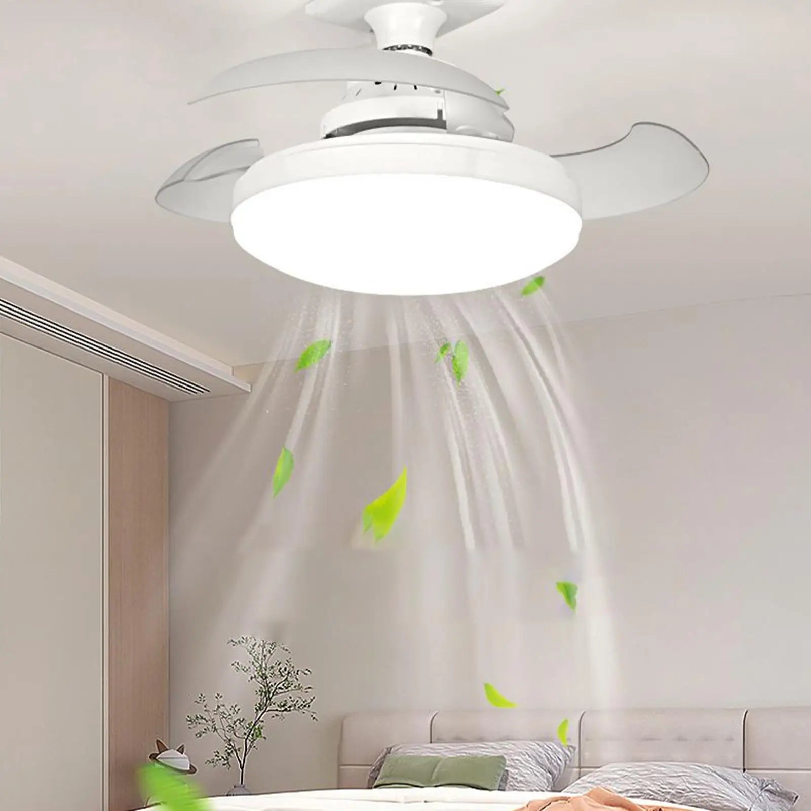 Ceiling Fans Lights Remote Control Retractable Fan Multi-functional