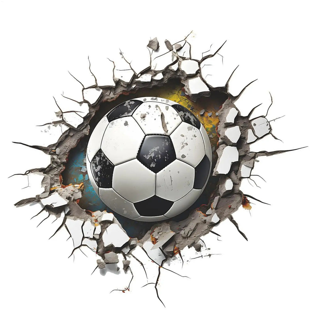 Football Stickers 3D Visual Effect Soccer Wall Decal Decor Boys