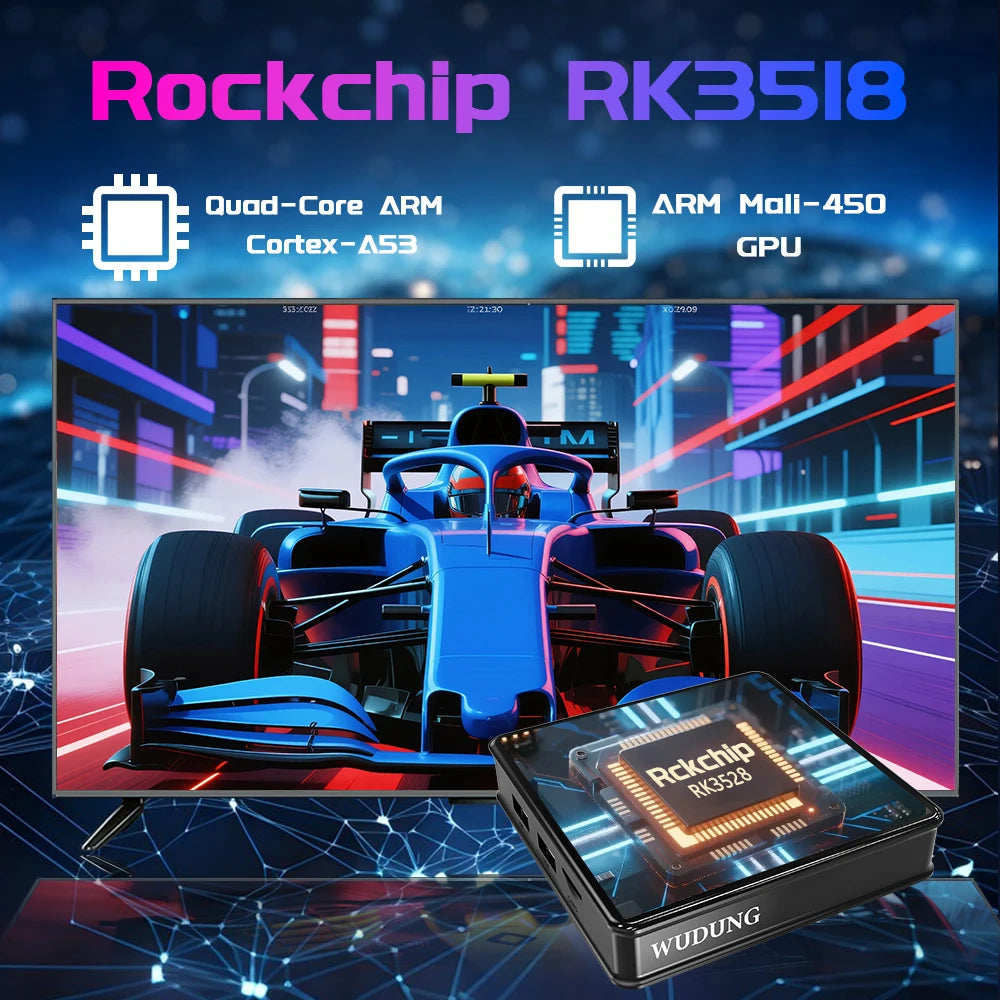 Wudung WD2 TV Box Android14 Storage RK3518 Quad Core 5G Wifi 6 4K HDR Set Top Box Portable Video Movie TV Channel Media Player Zpaxo