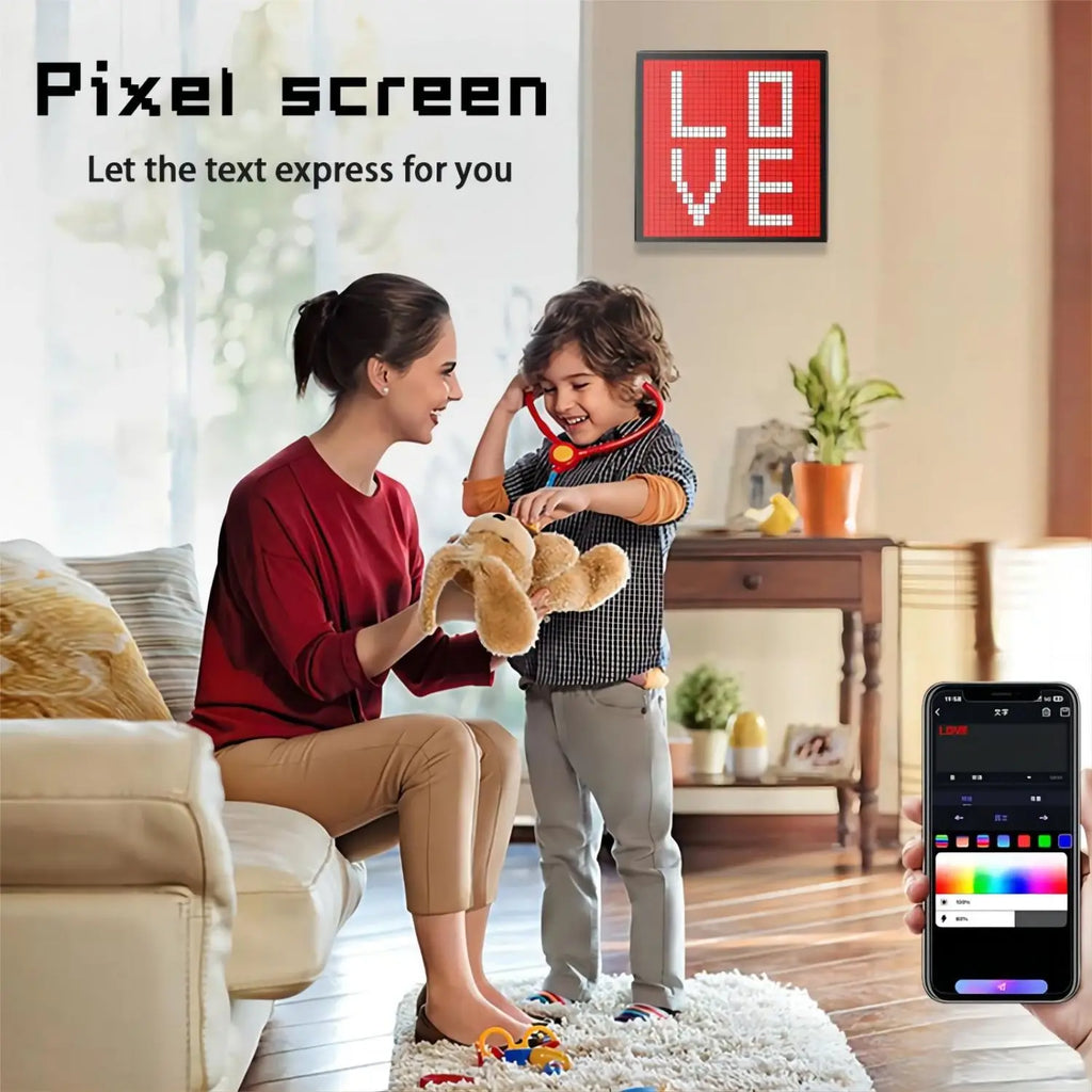 Smart LED Matrix Pixel Display RGB DIY Graffiti Bluetooth App Control Art Display For Gaming Room Decor Cool Animation Frame Zpaxo
