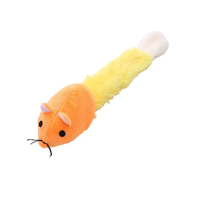 Long Tail Mouse Cat Teaster Toys Funny Pet Trainning Playing Zpaxo orange length 27cm