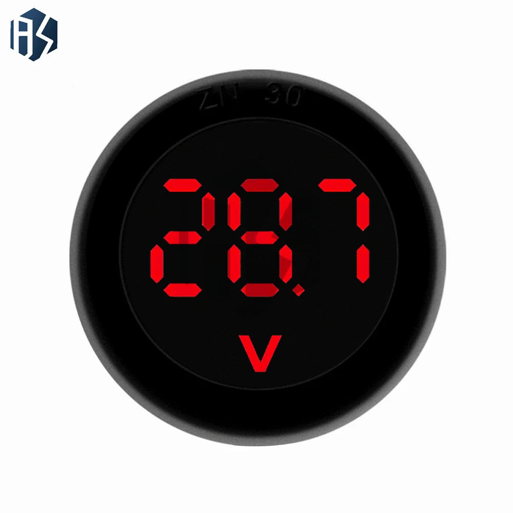 DC5-100V Digital Voltmeter LED Digital Display Circular Voltmeter Car Voltage Current Meter Volt Detector Tester Monitor Panel Zpaxo