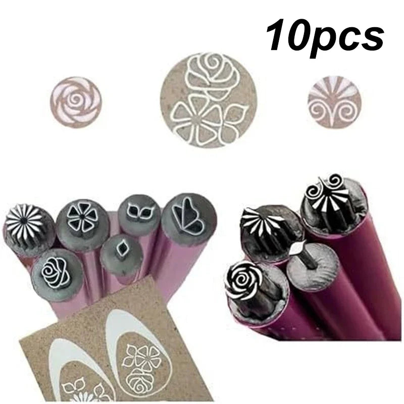 Nail Art Stamp Pen Set Quick-Drying Nail Graffiti Pen Flower Butterfly Patterns Nail Engraving Pencil DIY Nails Art Design Tool Zpaxo A-10pcs