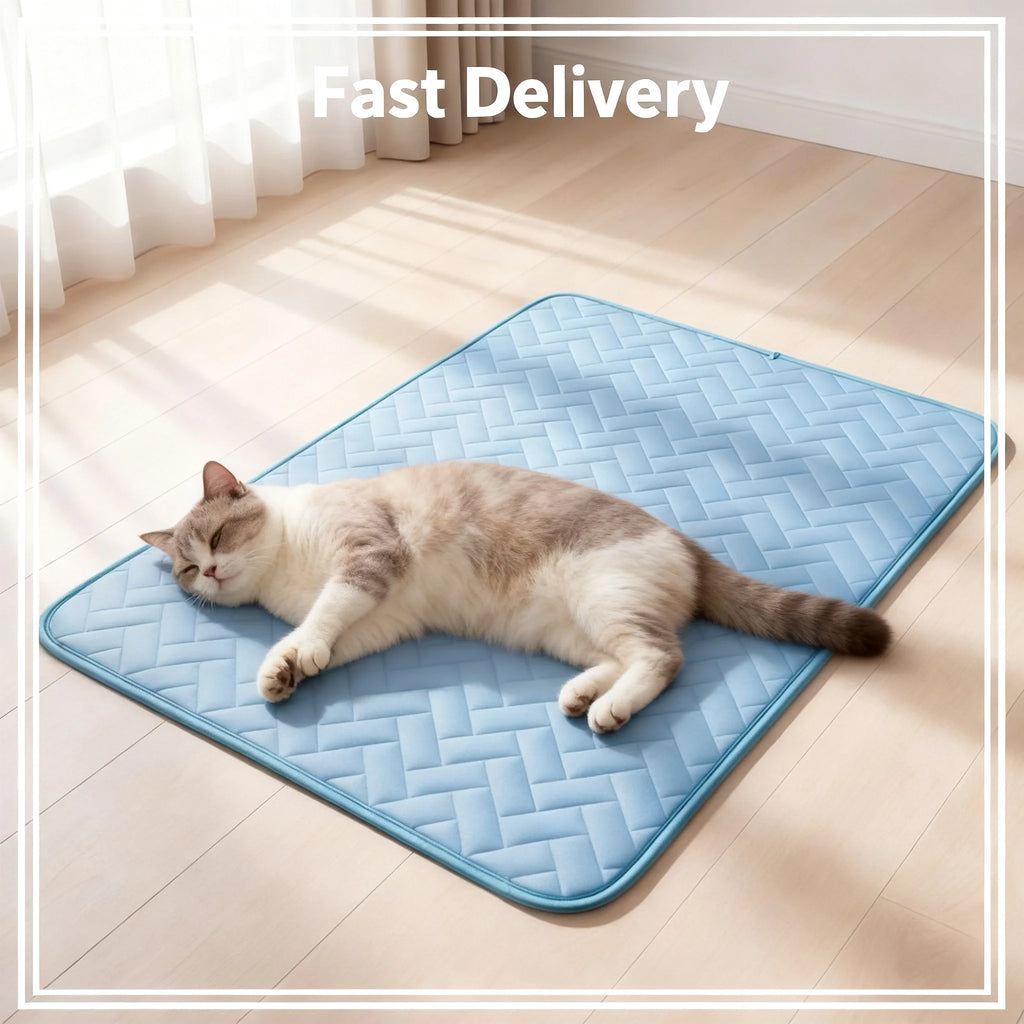 Dog & Cat Cooling Mat – Ice Silk Pet Bed Pad S to XXL Pet Cooling Mat Zpaxo