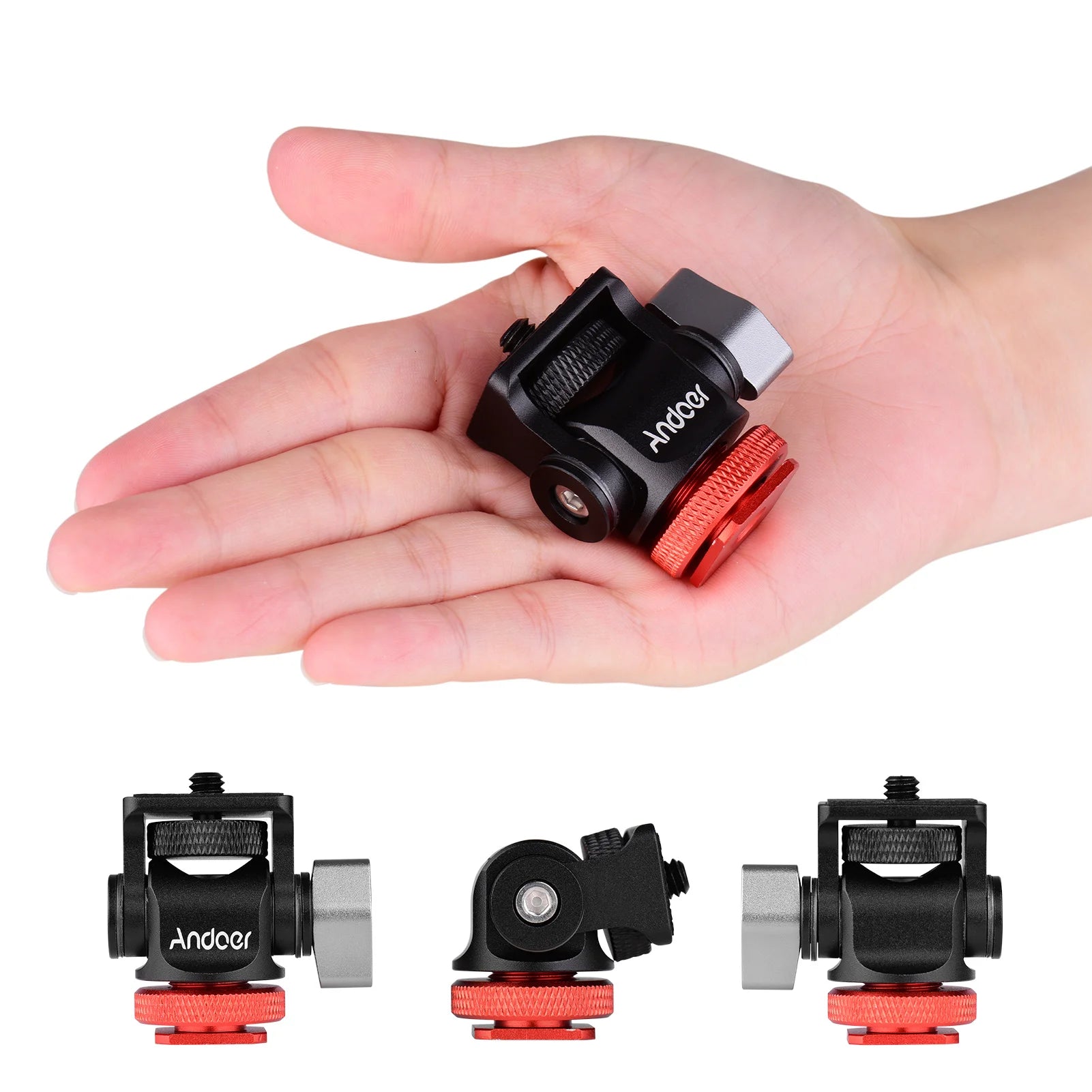 Camera Mount Tripod Head Cold Shoe Adapter Aluminum Alloy 1 Screw
