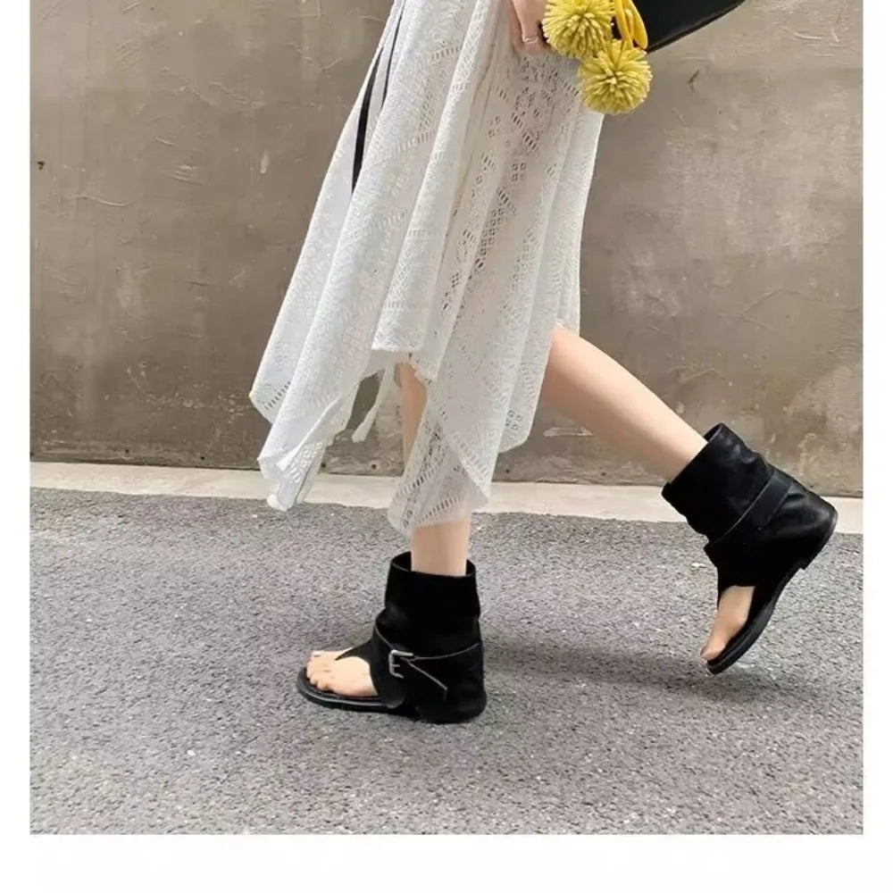 Fashion Style Open Clip Toe Ankle Boots Sandals Women Short Booties Designer Wedges High Heels Ladies Shoes Zpaxo