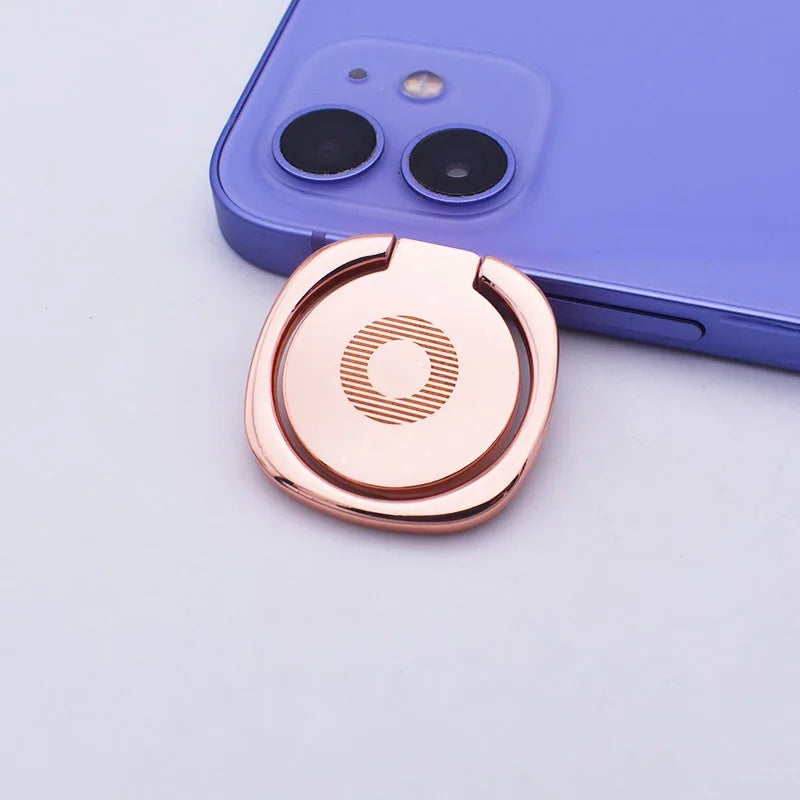 Folding Phone Ring Holder Universal Smartphone Stand For iPhone Xiaomi Huawei One Hand Grip Kickstand Desk Support Video Viewing Zpaxo Rose Gold