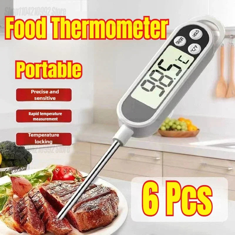 Stainless steel probe cooking food, barbecue stove, water, milk, oil, liquid meat, digital kitchen thermometer kitchen tools Zpaxo