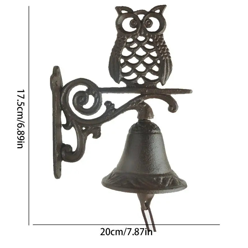 Door Bell Cast Iron Antique Country House Look, Loud Sound, Front Door Wall Bell, Garden Decoration, Weatherproof Zpaxo