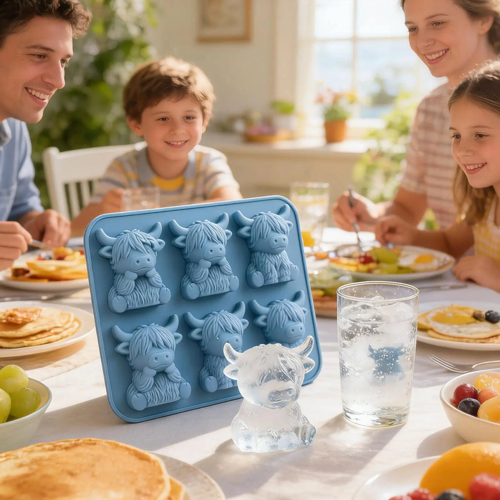 Cube Ice Mold 6 Cavity Easy Release Silicone Tray Funny Animal Shape