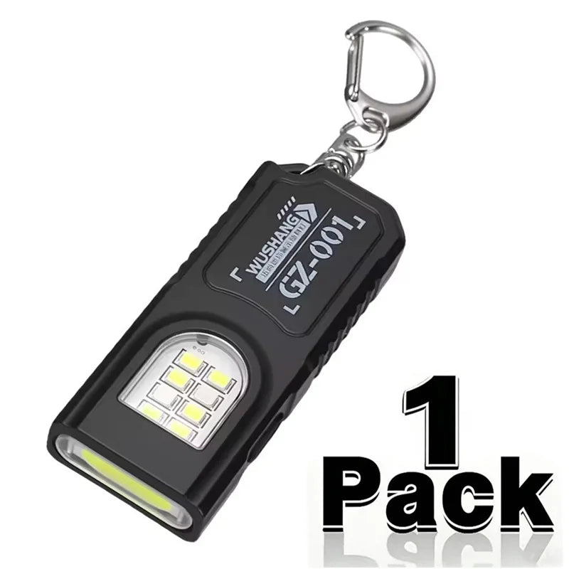 Mini COB LED Keychain Flashlight – Rechargeable 5-Mode Pocket Light Keychain Flashlight Zpaxo 1PCS