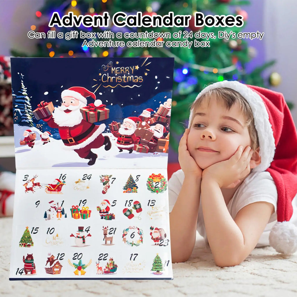Empty Advent Calendar Box Paper Countdown Case Christmas Party Favor