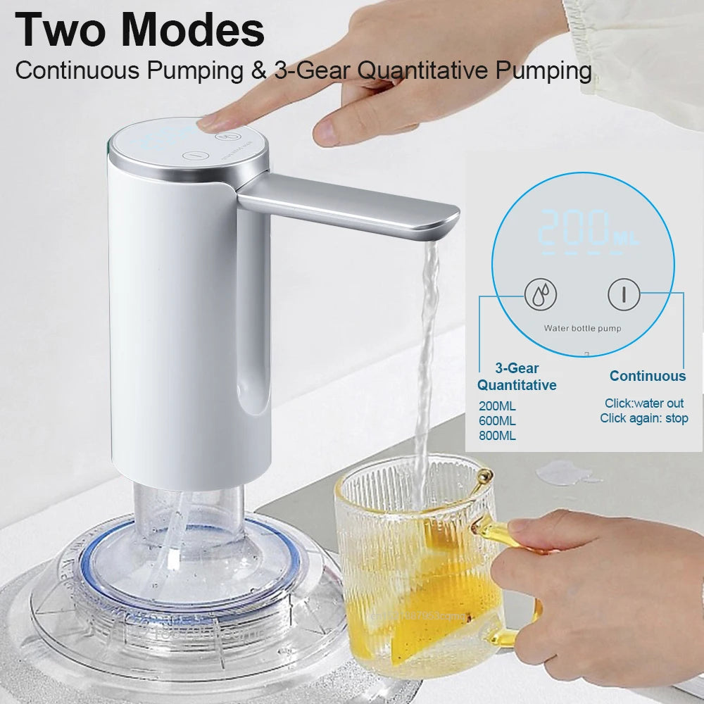 Electric Water Gallon Pump Foldable Automatic Dispenser 19 Liters