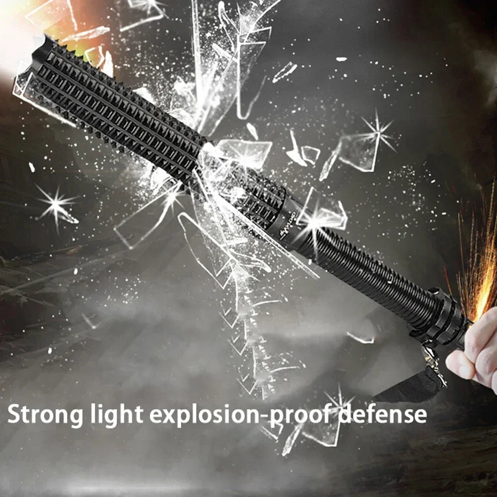 Tactical LED Flashlight – Telescopic Zoom, 3 Modes, Aluminum Alloy