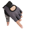 Fitness Half Finger Sports Gloves Men's and Women's Gym Dumbbell Exercise Cycling Hollow Butterfly Mesh Breathable Thin Style Zpaxo Grey gloves L