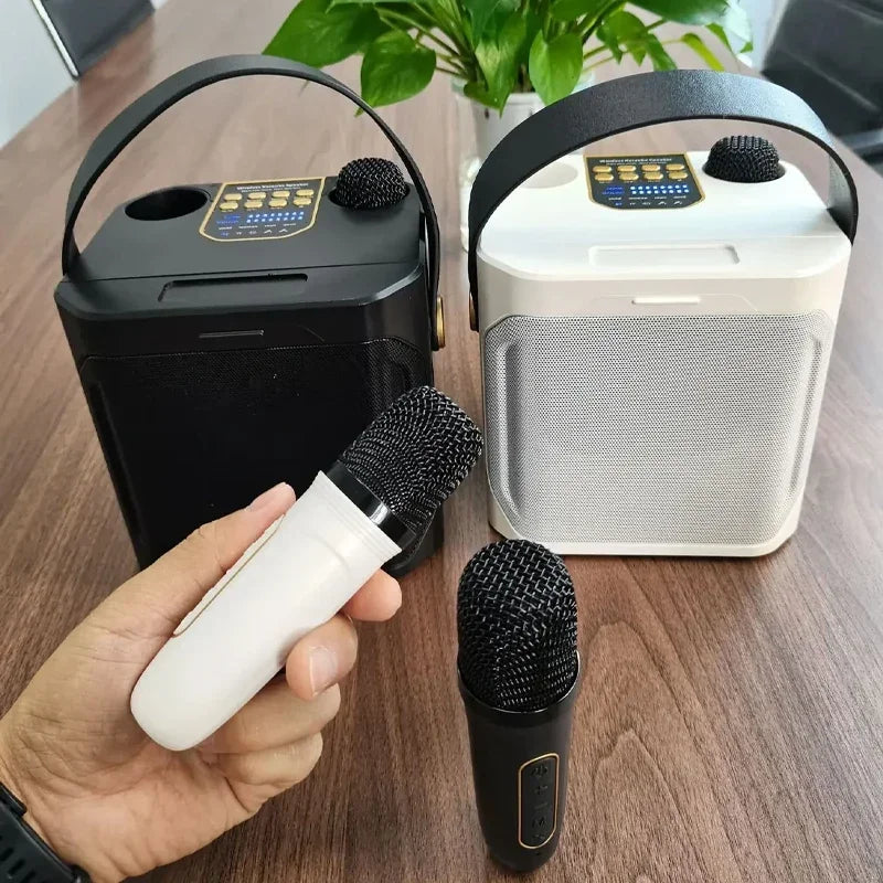 Portable Karaoke Bluetooth Speaker with Dual Microphone 360 Stereo Surround Waterproof Wireless Boombox High Power Subwoofer Zpaxo