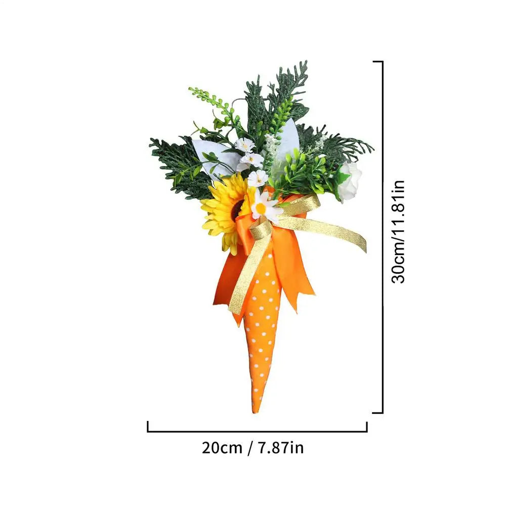 Easter Ornaments Spring Sunflower Carrot Bouquet Centerpiece Table