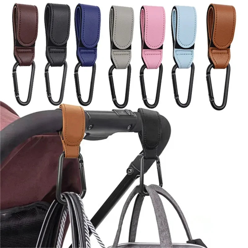 PU Leather Baby Stroller Hook Pram Rotate 360 Degree Rotatable Cart Zpaxo