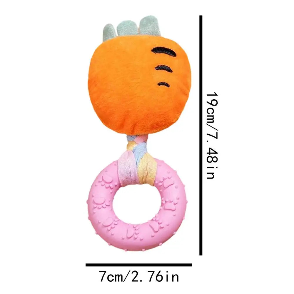 Dog Squeak Toy Cheese Shaped Plush Sounding Puppy Teething Chew Small
