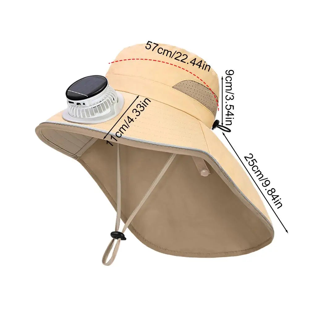 Solar Powered Fan Hat Bucket Hats Breathable Sports Gear UV Protection Headwear For Outdoor Camping Fishing Vacation Girls Boys Zpaxo Khaki United States