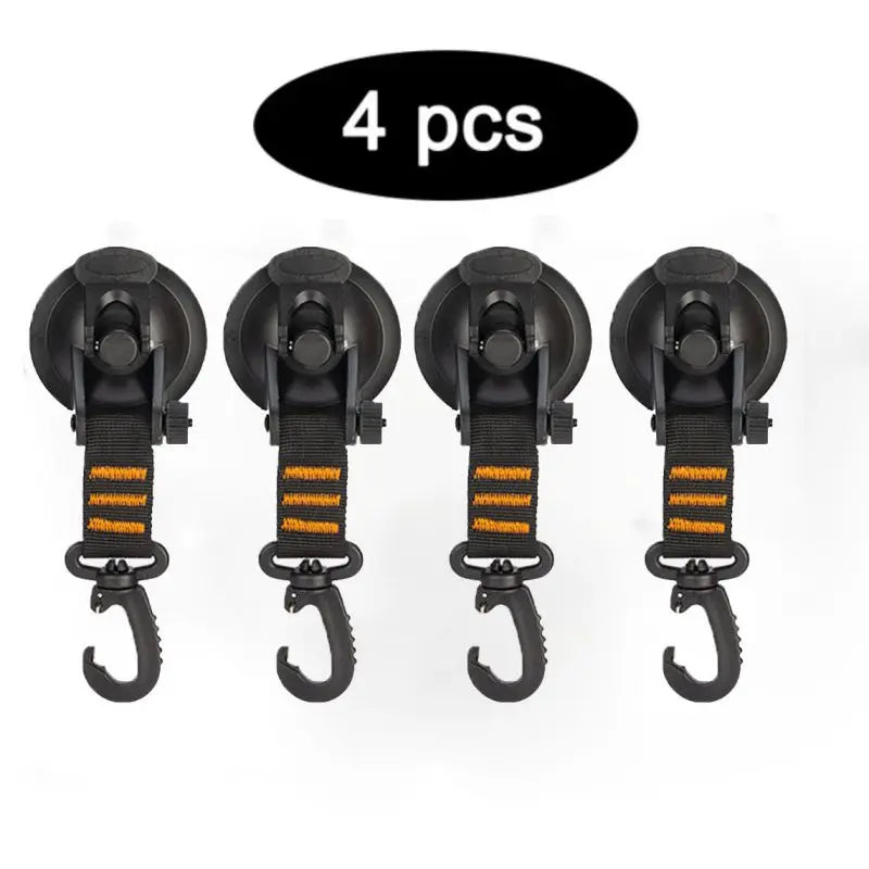 2/4Pcs RV Suction Hooks Bathroom Suction Cup Hook Car Tent Suction Cup Buckles Side Awning Anchor Hooks Durable Secure Fasteners Zpaxo 4PCS-orange