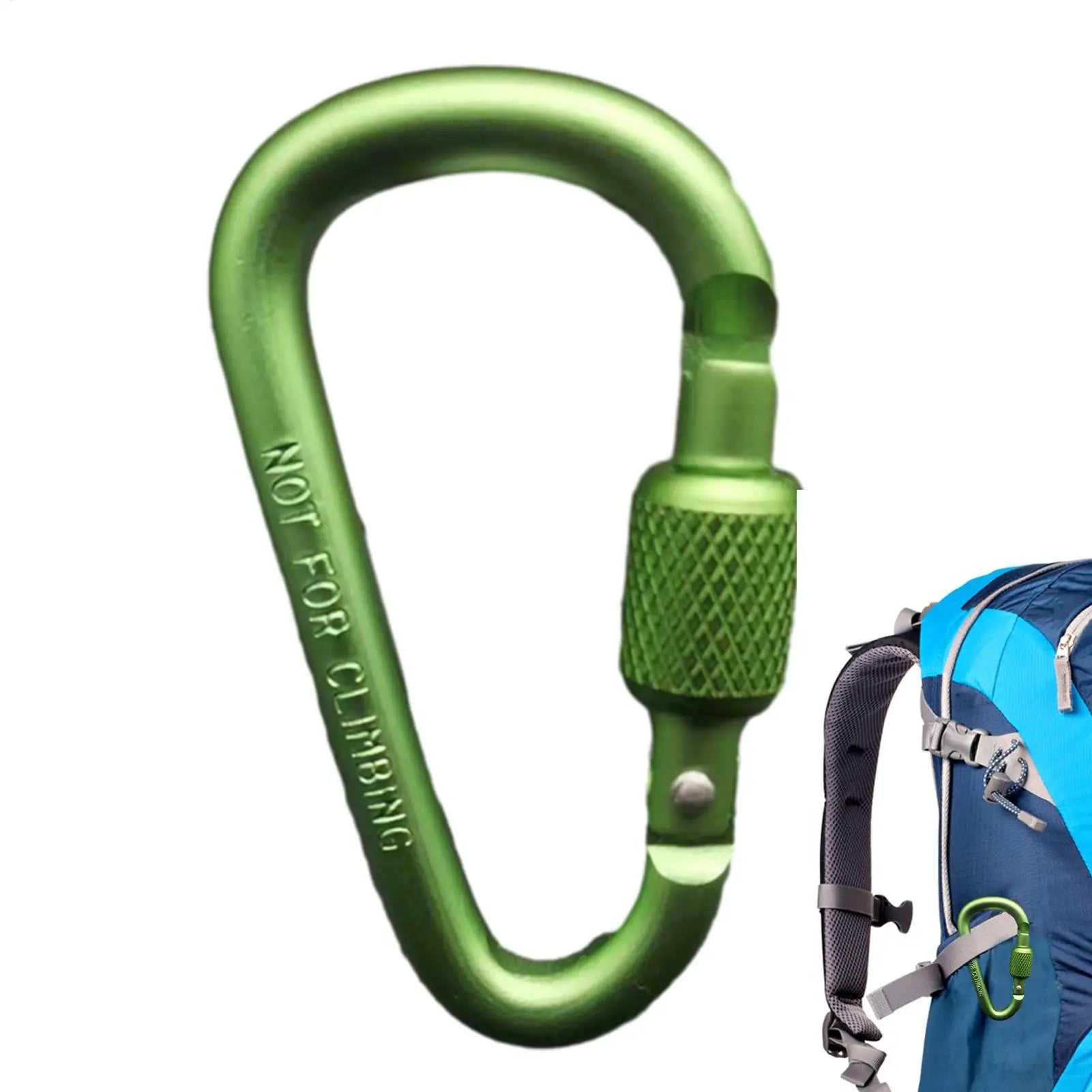 D-shape Carabiner Aluminium Alloy Sports Keychain Multi Colors with Lock D-shape Carabiner Camping Hiking Hook Outdoor Tool Zpaxo