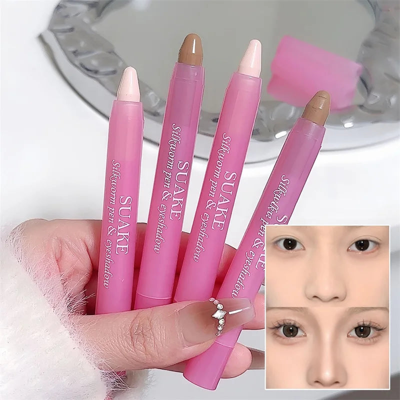 New Face Concealer Contouring Glitter Highlighter Pen Bronzer Pencile Waterproof Brighten Lying Silkworm Eyeshadow Stick Makeup Zpaxo