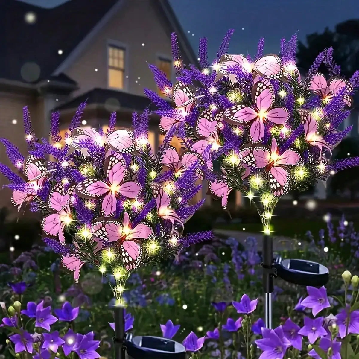 Solar-powered Butterfly Lavender Lamp Outdoor Garden Decorative Light