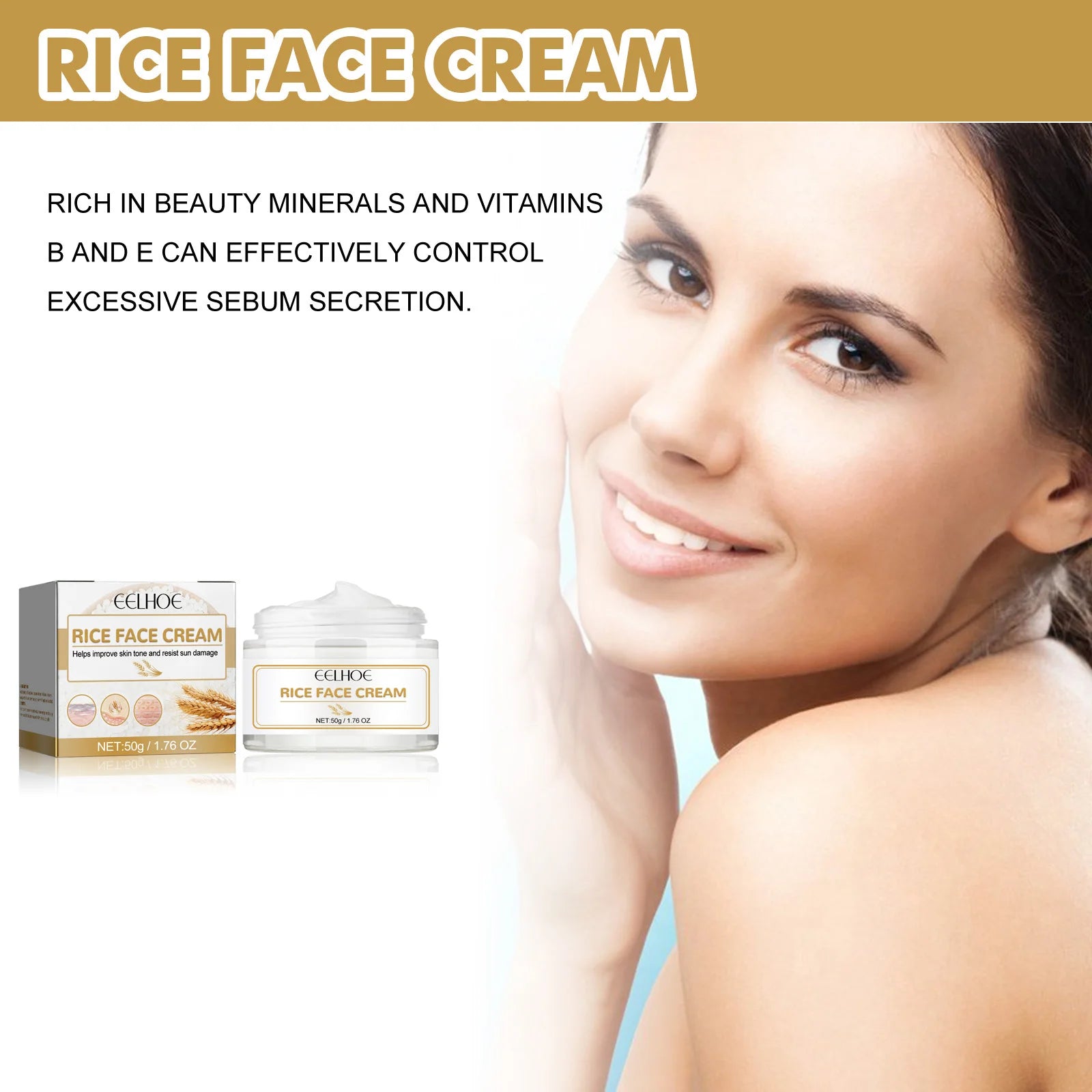 White Rice Face Cream Moisturizing Firming Fade Fine Lines Tighten Pores Lighten Dark Spots Nourishing Brightening Face Cream Zpaxo