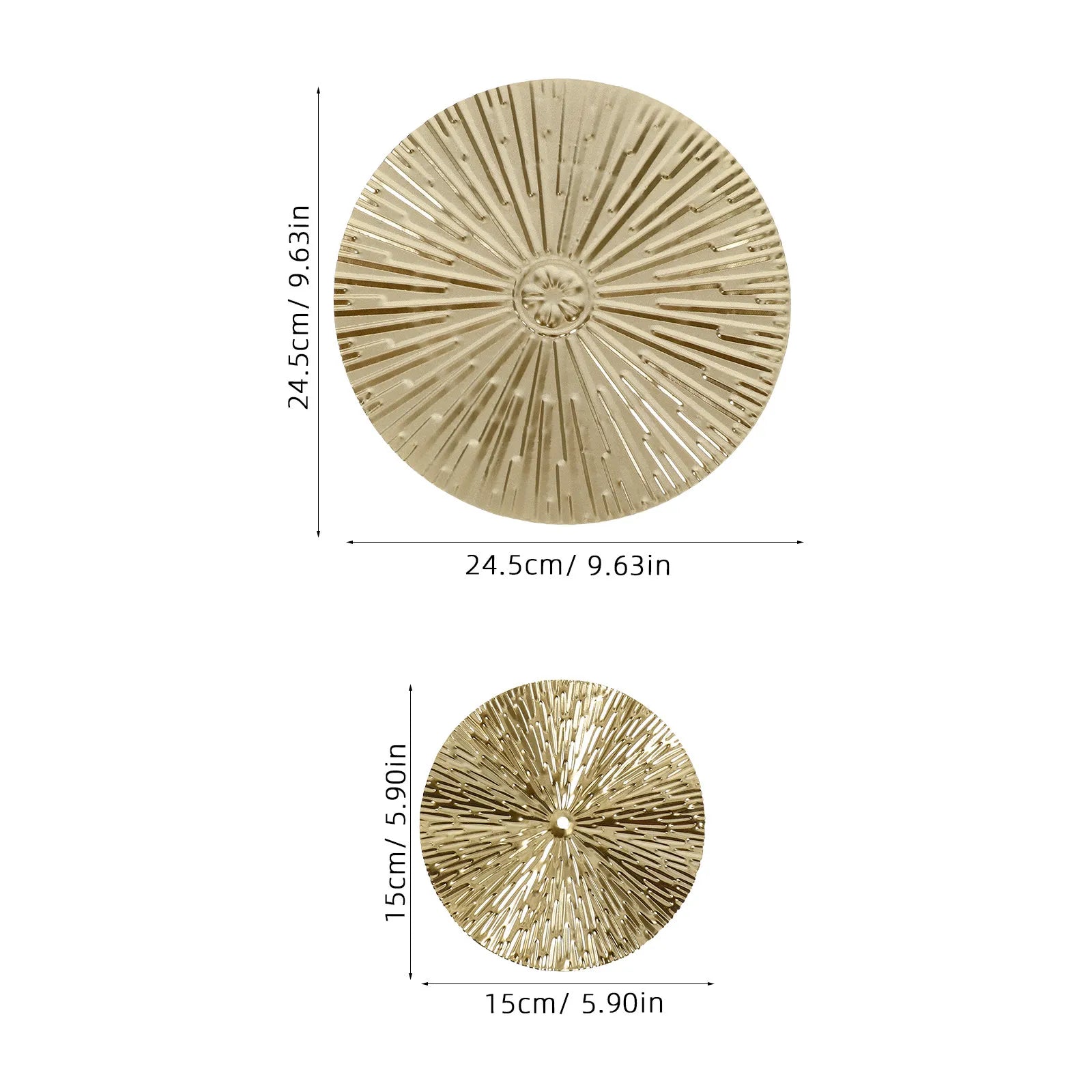 Creative Metal Wall Art Sculptures Irregular Round Golden Disc