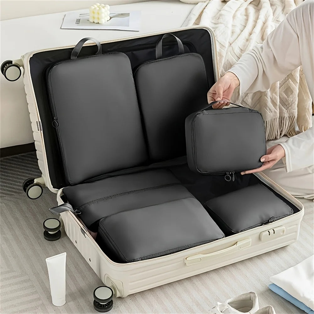 Waterproof Travel Organizer Compression Packing Cubes Suitcase