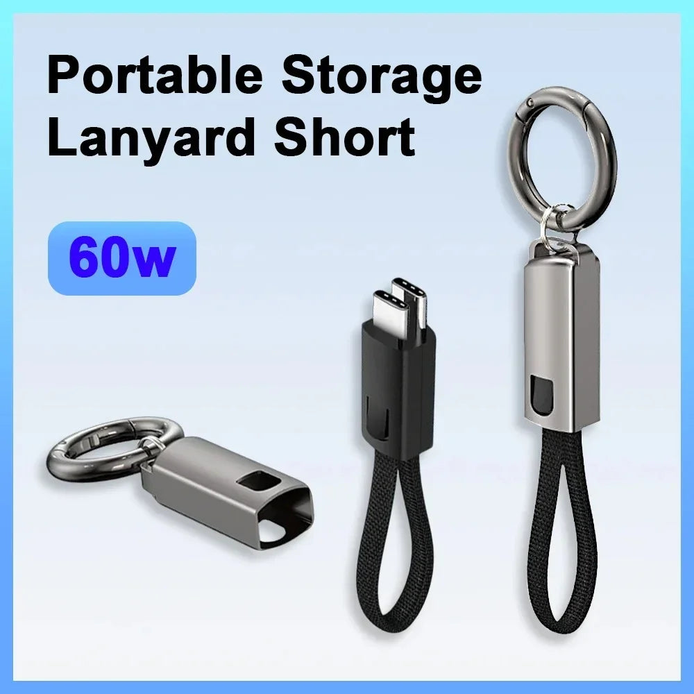 10cm USB-C to USB-C PD 60W Fast Charging Keychain Cable USB-C Charging Cable Zpaxo