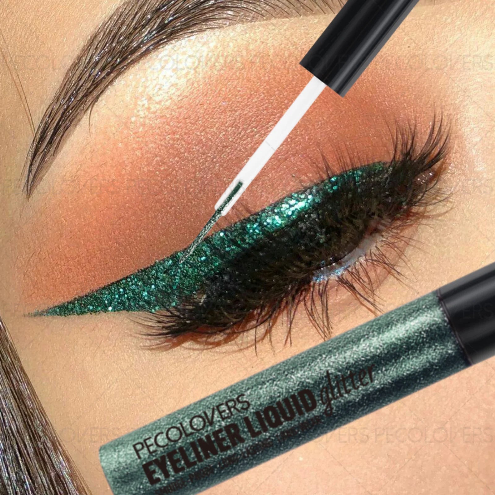 1PC Long-lasting Pearly Thin Glitter Eyeshadow and Eyeliner - Glitter, Thin Tip, Waterproof, Suitable for Christmas, Halloween Zpaxo