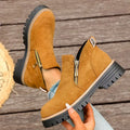 2025 New Women Ankle Boots Fashion Casual Side Zipper Shoes Comfortable Big Size Shoes Women Outdoor Chelsea Short Boots Women Zpaxo Brown 38