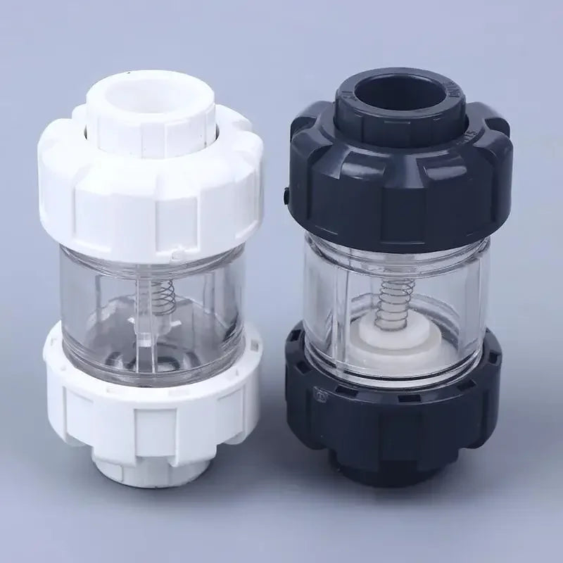 1PC PVC-U Aquarium Check Valves Non Return Anti-siphon Fish Tank Lifting Check Valve 20/25/32mm Transparent Zpaxo BK3