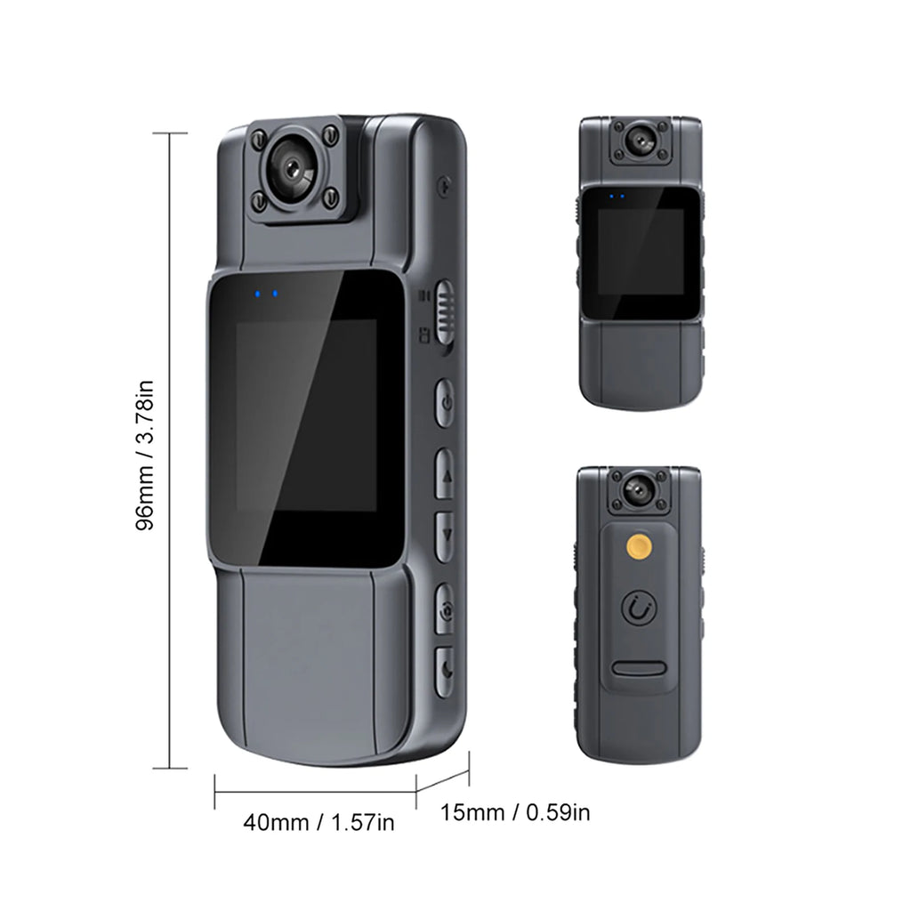 4K UHD Mini Body Camera Audio Video Recording 150 Wide Angle 180 Lens