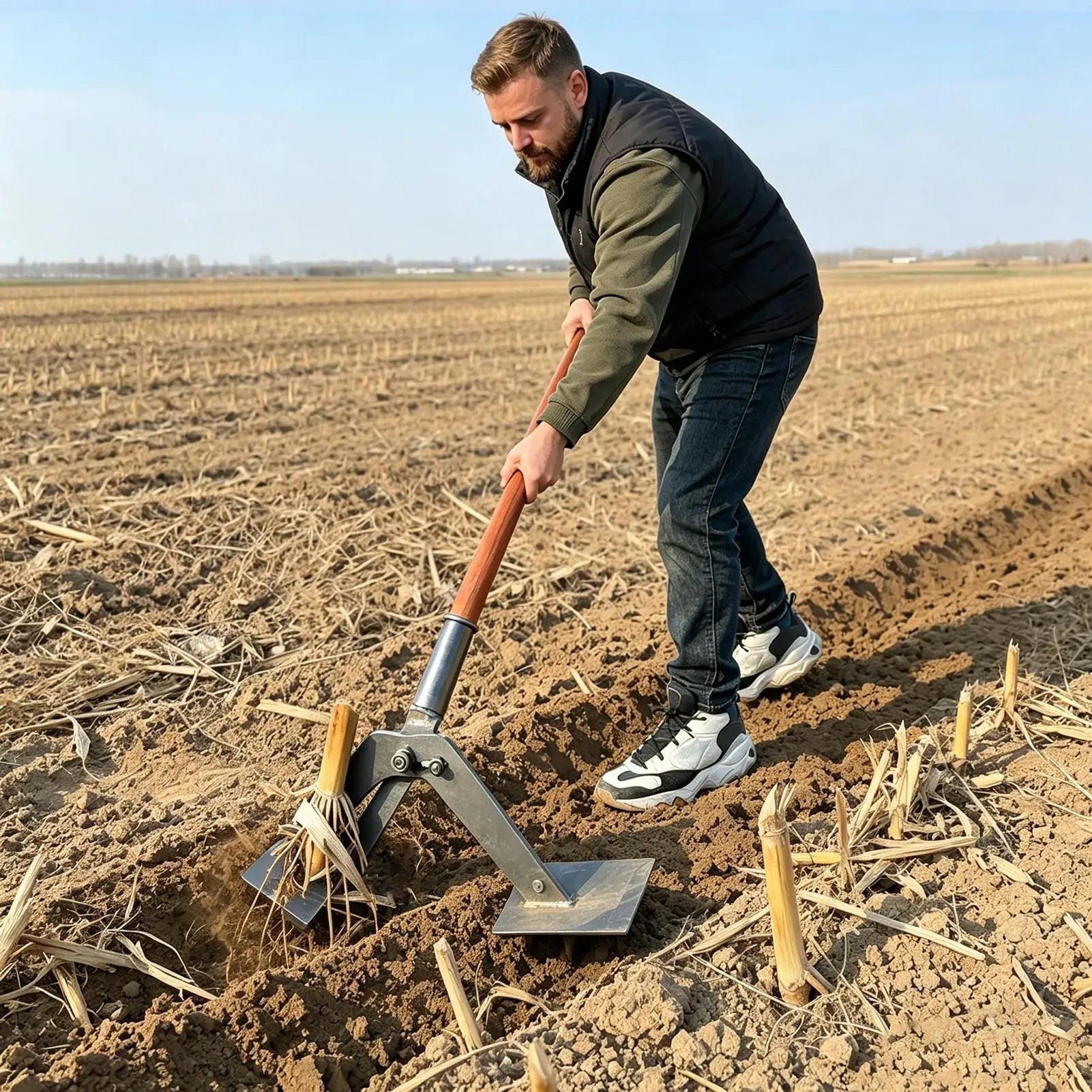 Root Puller Heavy Duty Adjustable Uprooter Tool Anti-slip Stalks