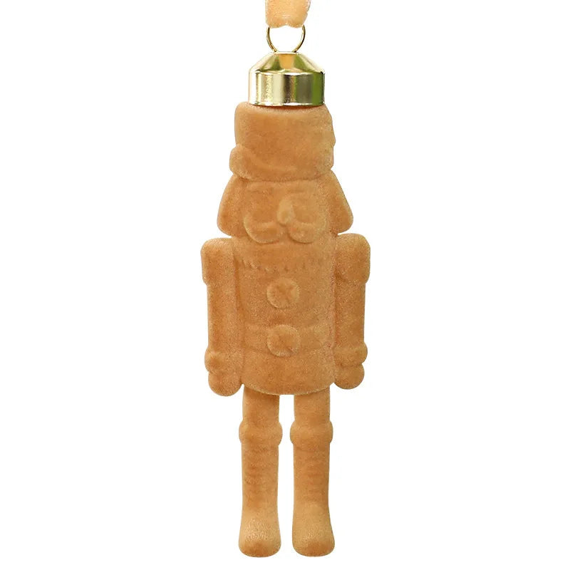 Flocked Nutcracker Soldier Christmas Tree Hanging Ornament Christmas Ornament Zpaxo