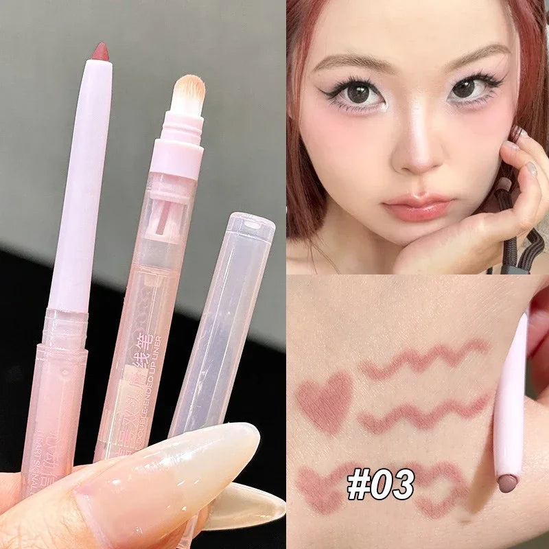 8 Colors Double Headed Lip Liner Waterproof Matte Lipstick Pencil Zpaxo 03